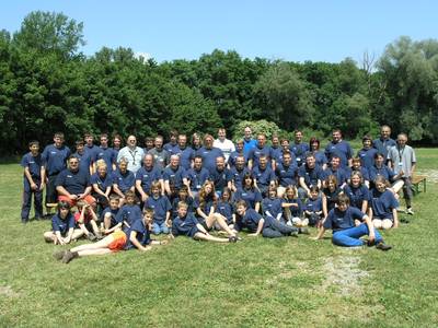 Gruppenbild mit den Teilnehmern am STSB Jugendzeltlager 2008